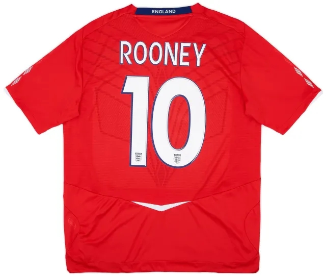 Umbro 2008-10 England Away Shirt Rooney #10 - 8/10 - (XL)