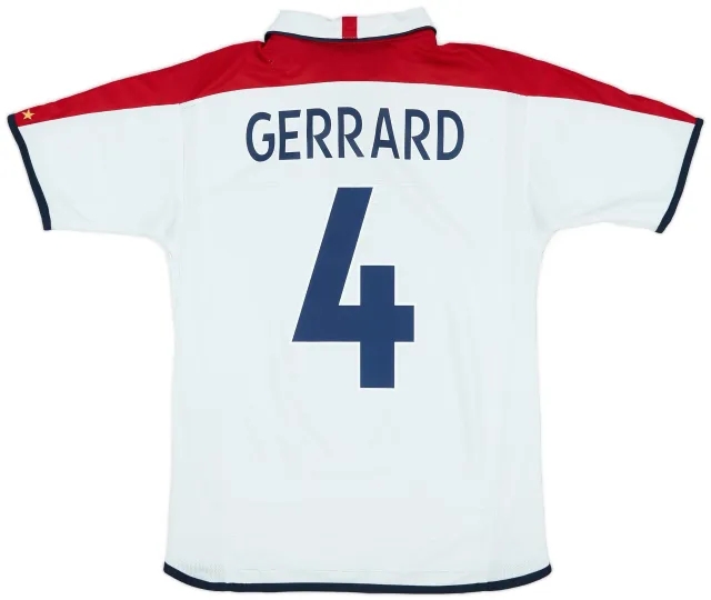 Umbro 2003-05 England Home Shirt Gerrard #4 - 6/10 - (S)