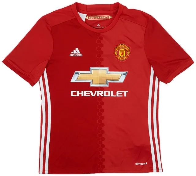 adidas 2016-17 Manchester United Home Shirt - 8/10 - (M.Boys)