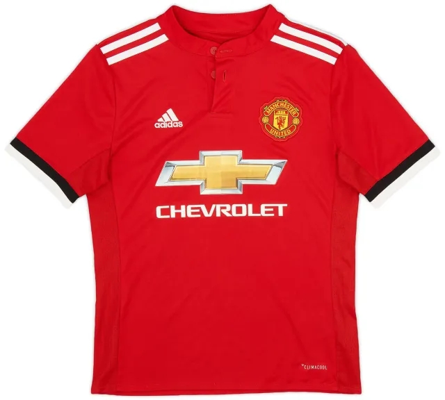 adidas 2017-18 Manchester United Home Shirt - 8/10 - (M.Boys)