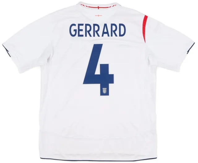 Umbro 2005-07 England Home Shirt Gerrard #4 - 6/10 - (XL)