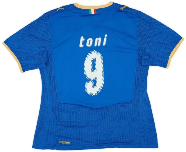 Puma 2007-08 Italy Home Shirt Toni #9 - 5/10 - (XL.Boys)