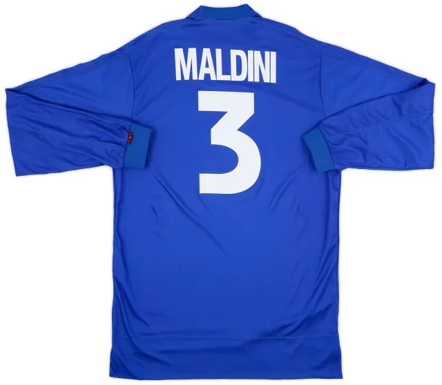 Kappa 1998-99 Italy Home L/S Shirt Maldini #3 - 8/10 - (XL)