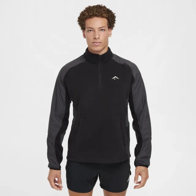 Nike Trail Polartec® Men's 1/4-Zip Fleece Running Top - Black - Polyester