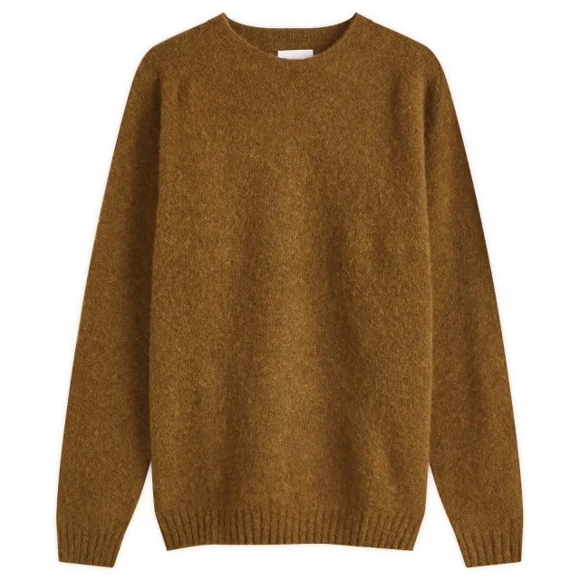 Norse Projects Men's Birnir Brushed Lambswool Crew Sweat Dark Olive