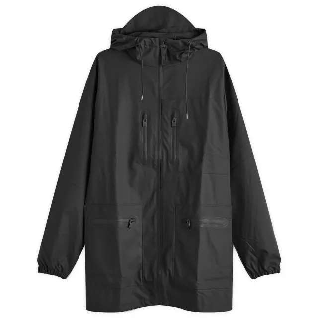 Rains Men's Cargo Long Jacket Black