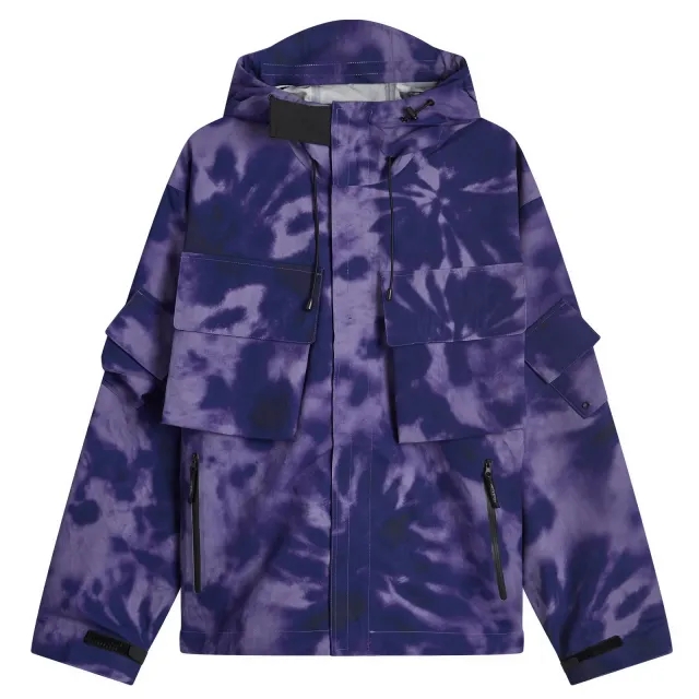 Boiler Room Men's Tie Dye Shell Jacket Purple Dye