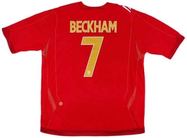 Umbro 2006-08 England Away Shirt Beckham #7 - 8/10 - (XL)