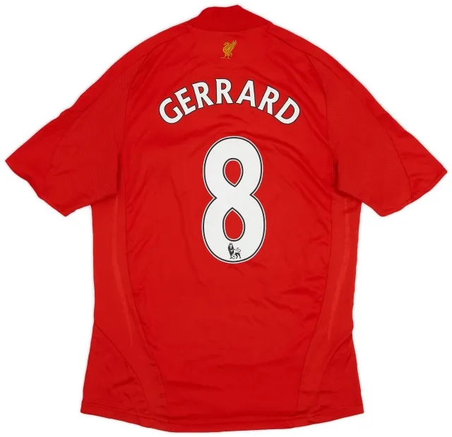 adidas 2008-10 Liverpool Home Shirt Gerrard #8 - 7/10 - (S)