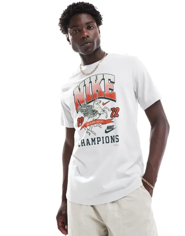 Nike Champions Graphic Print T-Shirt In Grey