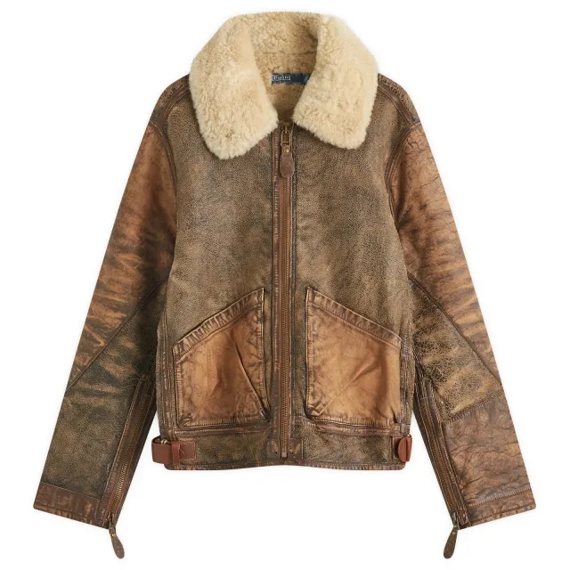 Polo Ralph Lauren Men's Lined Bomber Jacket Brown