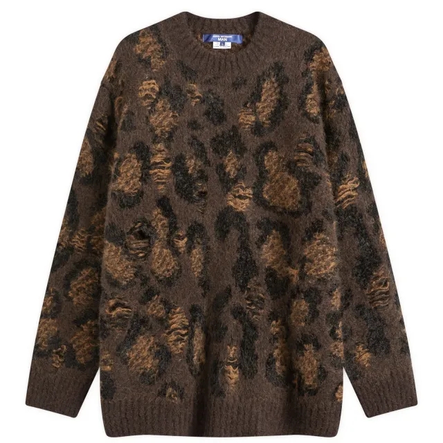 Junya Watanabe MAN Men's Wool Interlock Knit Sweatshirt Brown
