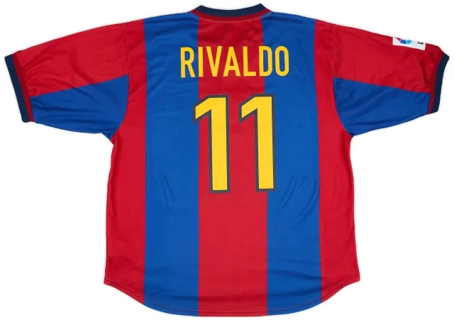 Nike 1998-00 Barcelona Home Shirt Rivaldo #11 - 8/10 - (XL)