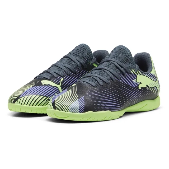 Puma Future 7 Play It Lights Out - Gray Skies/Elektro Purple/Fizzy Apple/Puma White Kids - ['Blue']