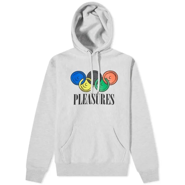 END. x Pleasures Men's 'Sexual Satisfaction' Fastest Hoodie Grey