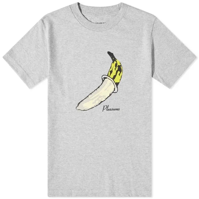 END. x Pleasures Men's 'Sexual Satisfaction' Nana T-Shirt Grey
