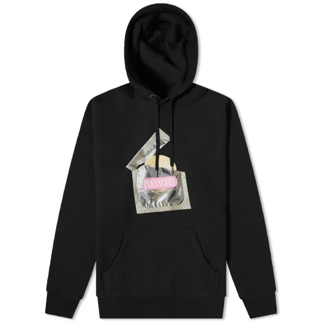 END. x Pleasures Men's 'Sexual Satisfaction' Open Up Hoodie Black