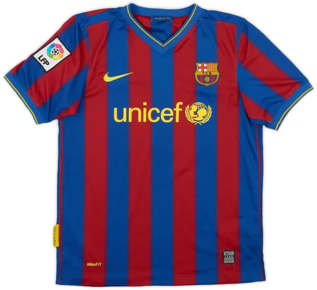 Nike 2009-10 Barcelona Home Shirt - 9/10 - (L.Boys)