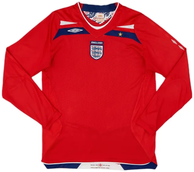 Umbro 2008-10 England Away L/S Shirt - 8/10 - (XL.Boys)