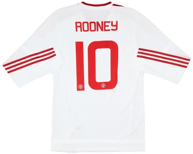 adidas 2015-16 Manchester United Player Issue Away L/S Shirt Rooney #10 (M)