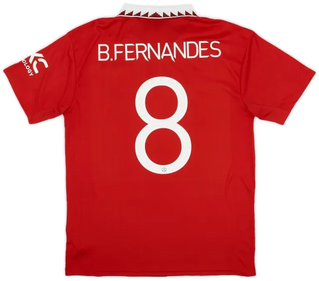 adidas 2022-23 Manchester United Home Shirt B.Fernandes #8 - 8/10 - (L)