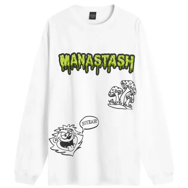 Manastash Men's Long Sleeve Mushroom T-Shirt White