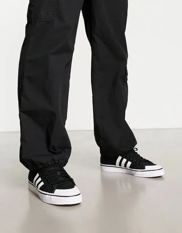 Adidas Originals Nizza Trainers In Black