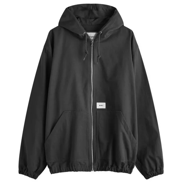 WTAPS Men's 12 Logo Applique Hooded Zip Jacket Black
