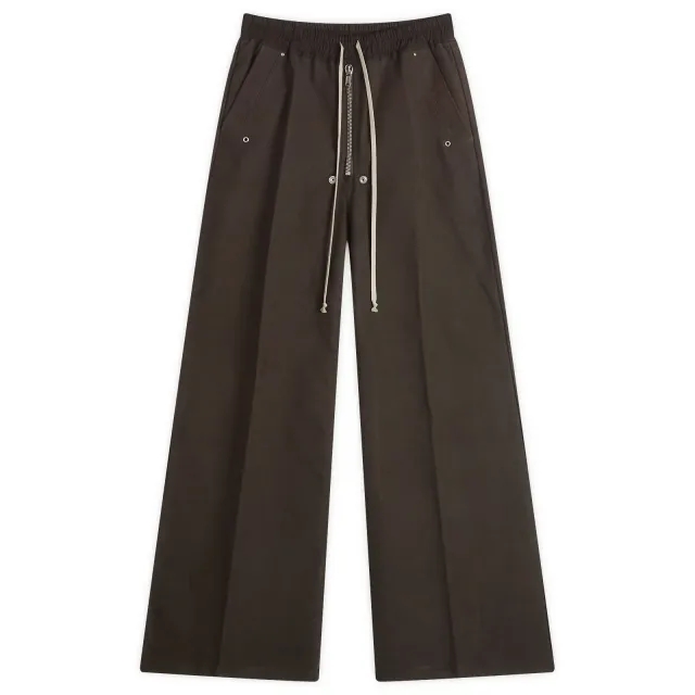 Rick Owens Men's Brushed Heavy Twill Wide Bela Trousers Dark Dust