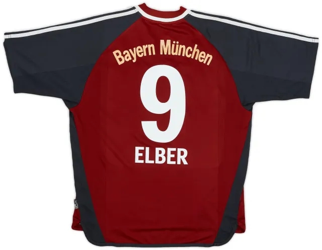 adidas 2001-02 Bayern Munich Home Shirt Elber #9 - 5/10 - (L)