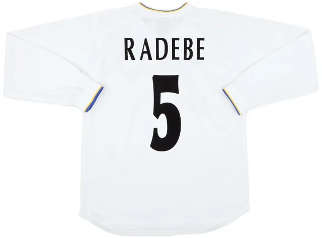 Nike 2000-02 Leeds United Home L/S Shirt Radebe #5 - 8/10 - (S)