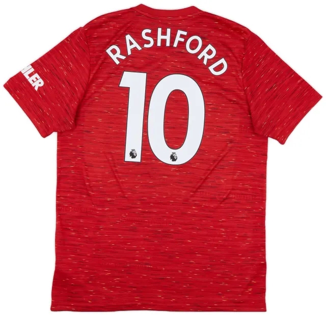adidas 2020-21 Manchester United Home Shirt Rashford #10 - 9/10 - (L)
