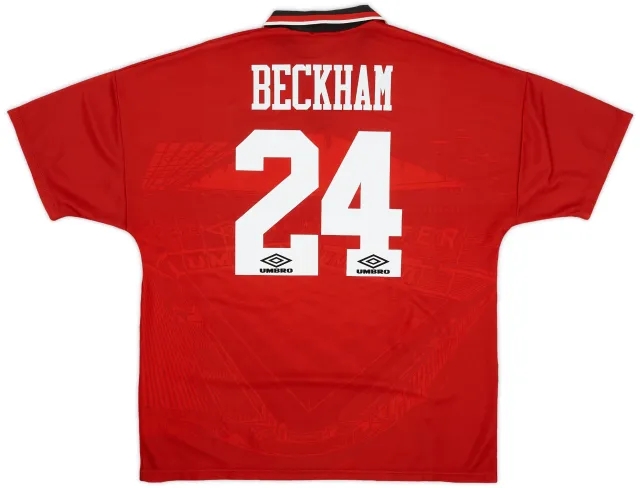 Umbro 1994-96 Manchester United Home Shirt Beckham #24 - 9/10 - (XXL)