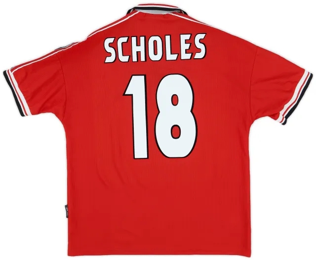 Umbro 1998-00 Manchester United Home Shirt Scholes #18 - 8/10 - (L)