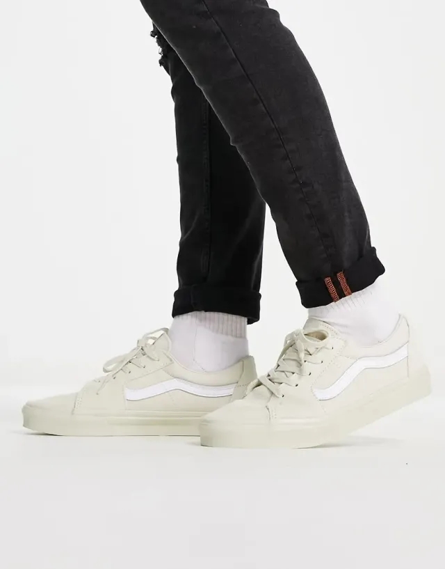 Vans Sk8-Low Trainers In Off White And White