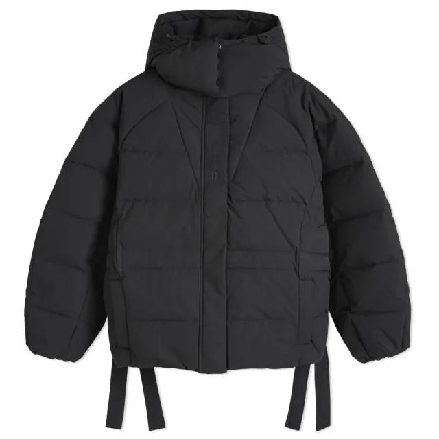 GANNI Women's Tech Seersucker Oversized Puffer Jacket Black