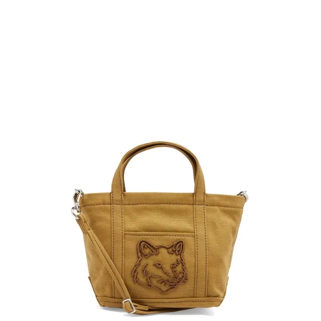 Maison Kitsuné Maison Kitsune Fox Head Mini Tote Bag Chesnut