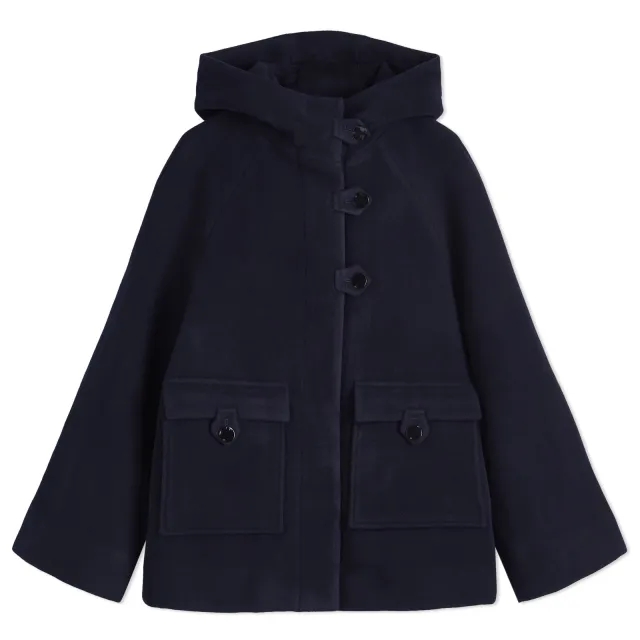 GANNI Women's Boiled Wool Midi Jacket Sky Captain