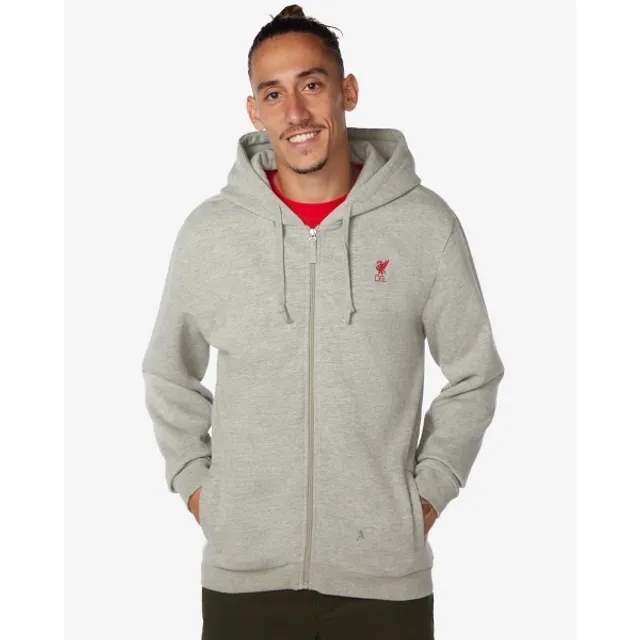 Liverpool FC LFC Zip Through Hoody Grey