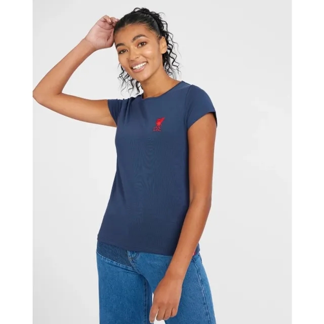 Liverpool FC LFC Womens Navy Liverbird Emblem Tee