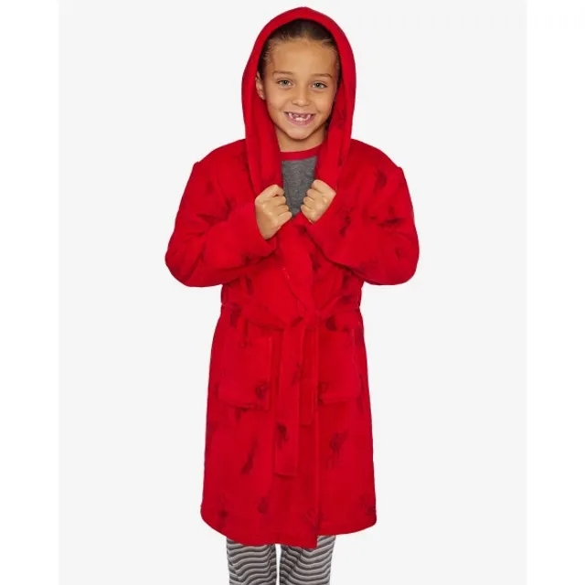 Liverpool FC LFC Juniors Hooded Dressing Gown Red