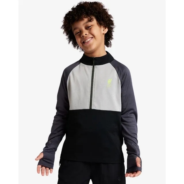 Liverpool FC LFC Juniors 1/2 Zip Top Black & Grey