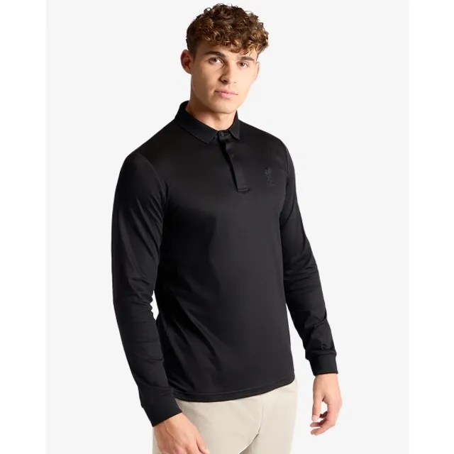 Liverpool FC LFC Firma Mens Long Sleeve Polo Black