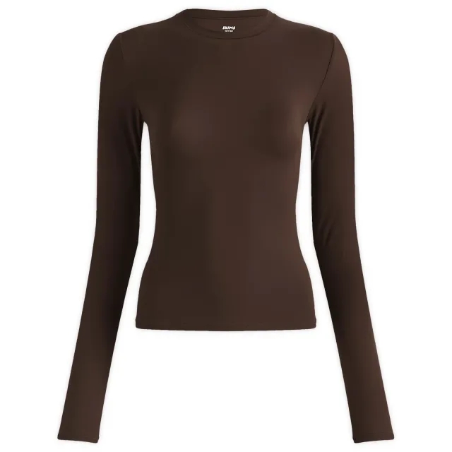 SKIMS Women's Fits Everybody Long Sleeve T-Shirt Cocoa