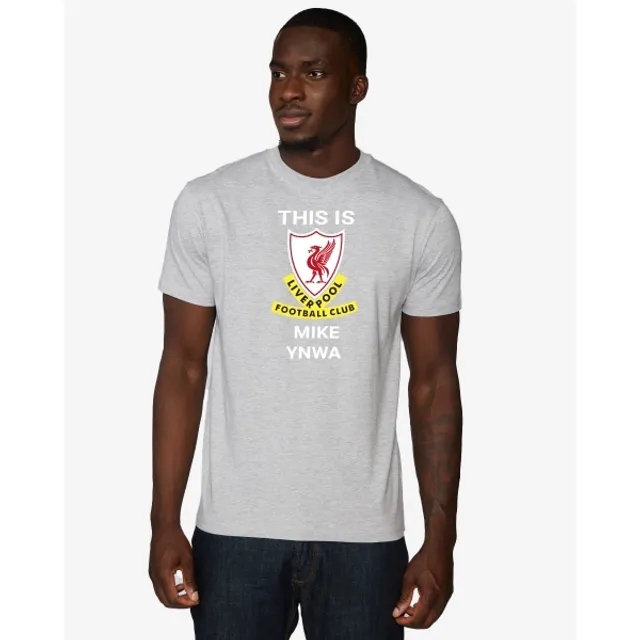 Liverpool FC LFC This Is Anfield Personalised Grey Tee