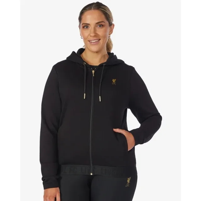 Liverpool FC LFC Womens Zip Through Hoody Black