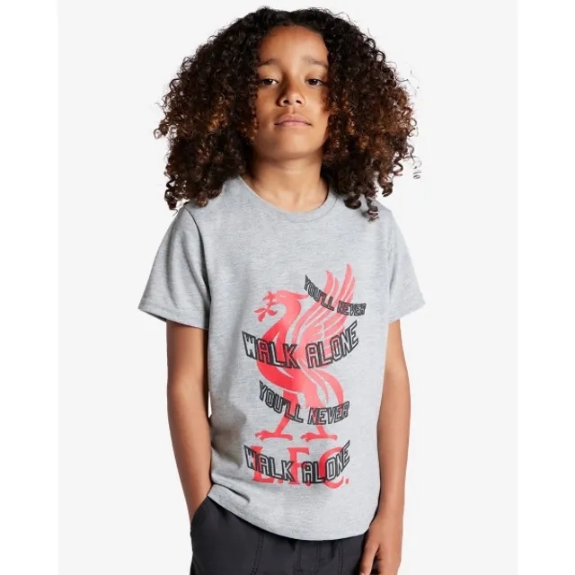 Liverpool FC LFC Juniors Wrap Liverbird Tee Grey