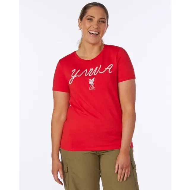Liverpool FC LFC Womens YNWA Script Tee Red
