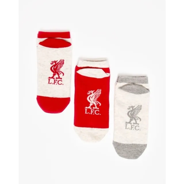 Liverpool FC LFC Womens 3pk Design Trainer Socks