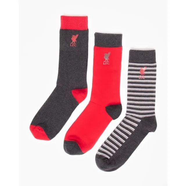 Liverpool FC LFC Mens 3pk Design Socks